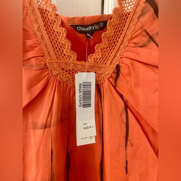 Chaudry Women’s Orange Sleeveless Size Small Dress - Picture 3 of 6